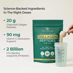 ZEN HALAL Collagen Powder dissolves into tea quickly without altering flavor
