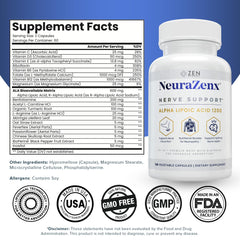 Zen Nutrients NeuraZenX capsules on a clean surface.