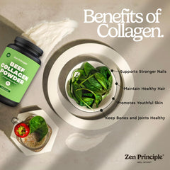 Zen Principle collagen shake showing easy dissolution in shakes or coffee