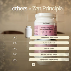 Zen Principle glass with mixed collagen drink showing smooth texture