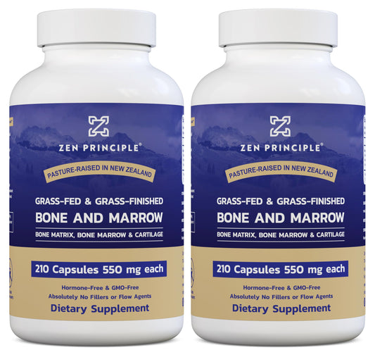 Zen Principle bone marrow capsules on a clean surface for everyday joint and vitality support.