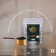 Zen Principle teeth whitening with charcoal powder for a clean, fresh feeling.