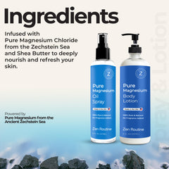 Zen Routine night-time routine with lotion and spray for calm sleep.