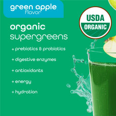 Zena Nutrition green powder being scooped for easy daily greens.