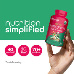 Zena Nutrition organic spirulina and chlorella blend label close-up