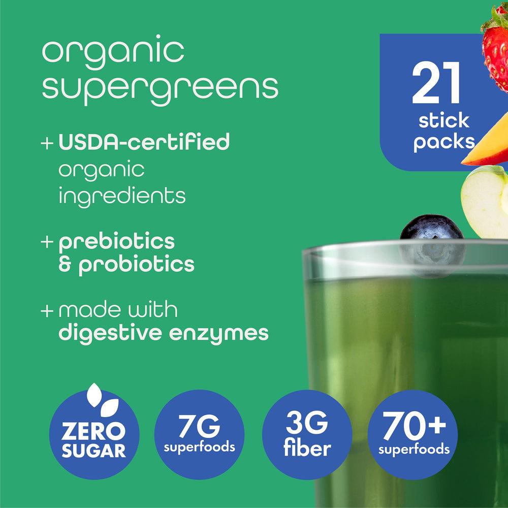 Zena Nutrition Mixed Berry flavor stick for a convenient daily greens boost.