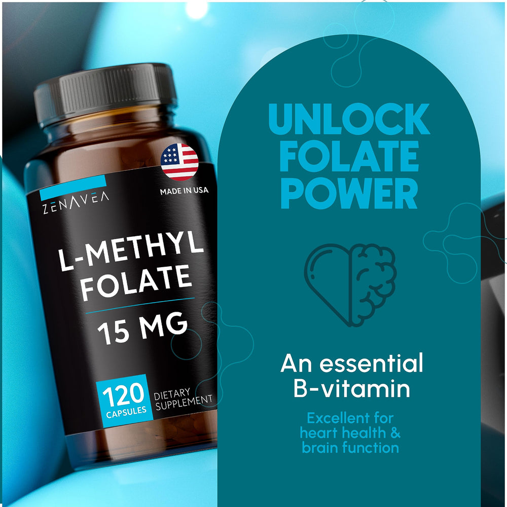Zenavea vegan folate supplement featuring optimized 5-MTHF formula