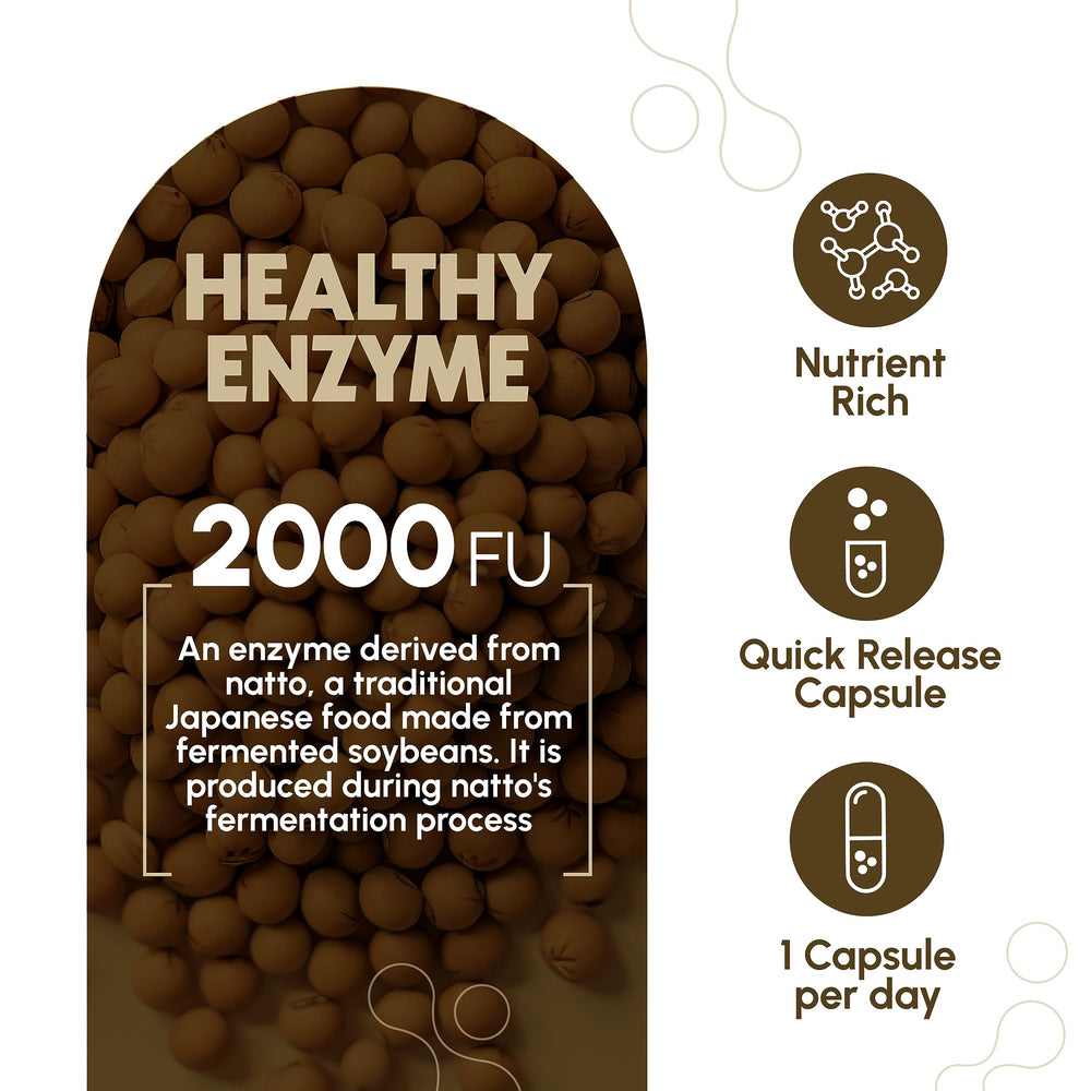 Zenavea nattokinase bottle pour image illustrating convenient 9-month supply.