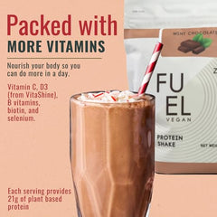 Zenbodi Fuel mint chocolate shake in a glass with creamy texture