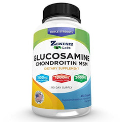 Zenesis Labs glucosamine-chondroitin-msm bottle for joint support and everyday comfort.