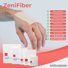 ZeniFiber dressing cut-to-shape ready for precise wound coverage and easy application