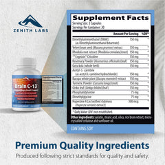 Zenith Labs Brain C-13 antioxidants scene with berries illustrating overall brain health