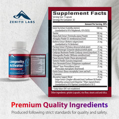 Zenith Labs Longevity Activator energy and focus concept for daytime productivity.