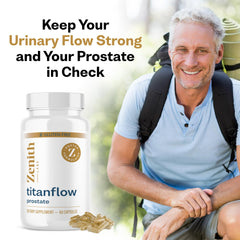 Zenith Labs TitanFlow pumpkin oil ingredient visual highlighting urethral support potential