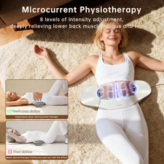 Zenopax electrotherapy with eight levels for deep lumbar muscle engagement.