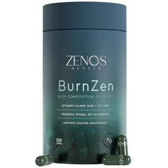 Zenos Health BurnZen bottle front view for daily metabolism support