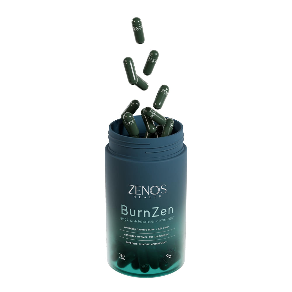 Zenos Health BurnZen workout-ready scene illustrating energy support