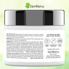 ZenRenu plant-based ingredients swatch highlighting natural, plant-based blend.