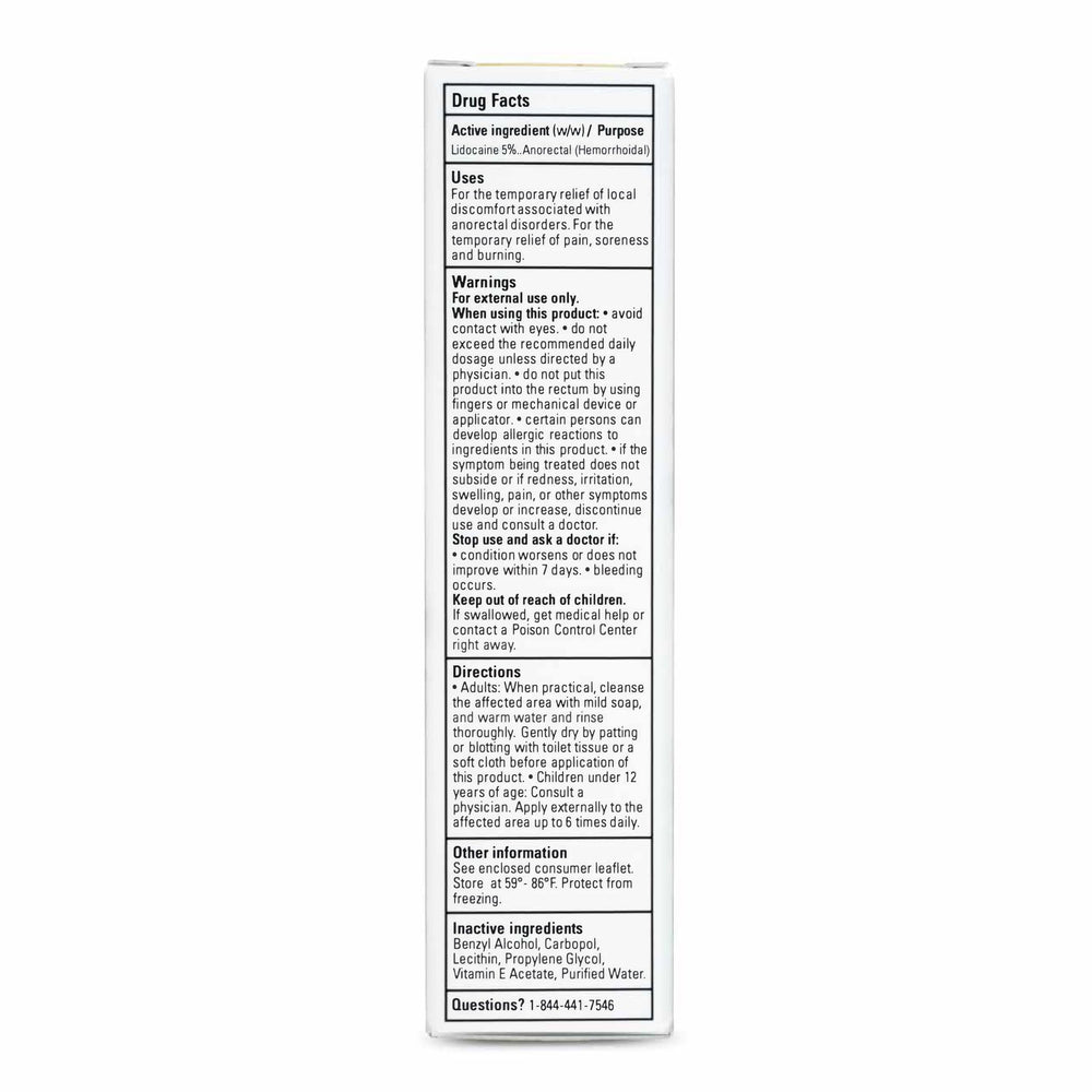 Zensa Numbing Cream 5% label highlights physiologic pH for sensitive skin.