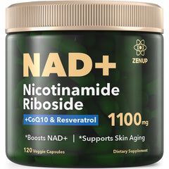 ZenUP NAD+ supplement bottle front highlighting liposomal NR for daily energy.