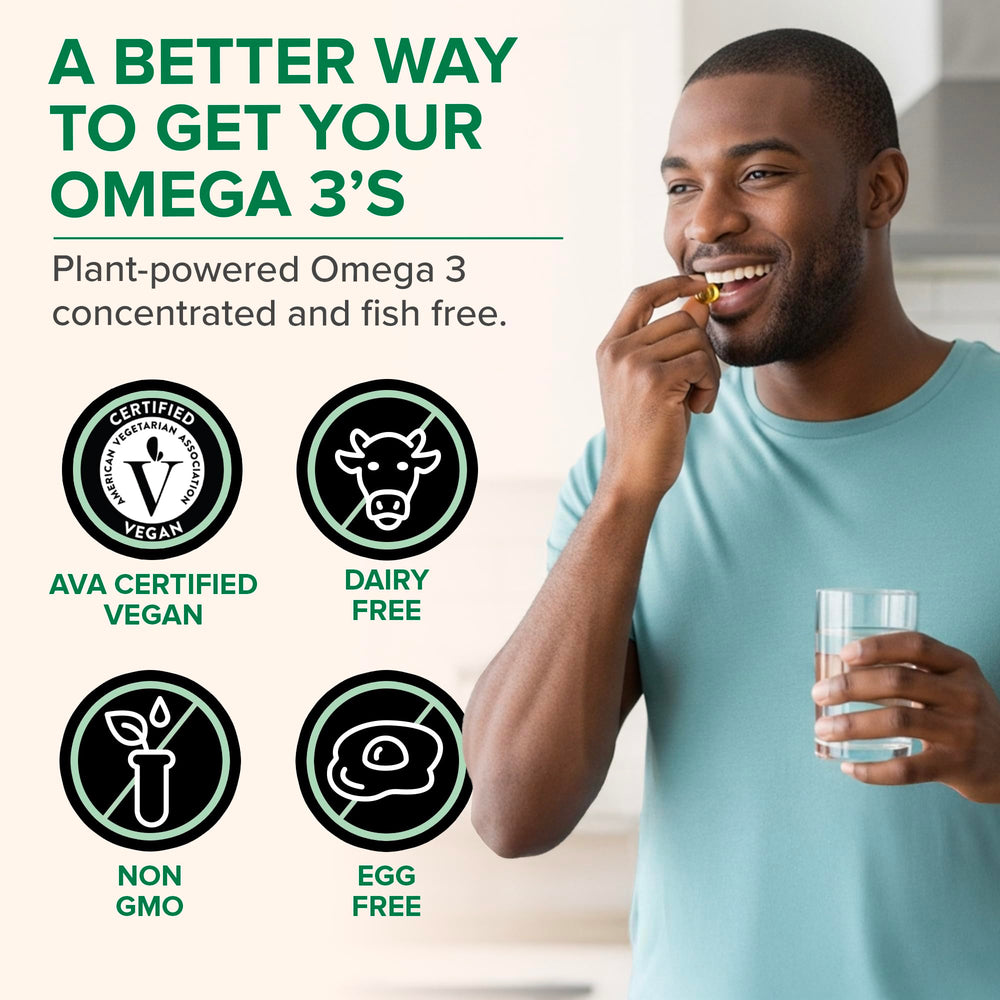 Zenwise vegan omega-3 burpless formulation supports easy swallowing with meals.