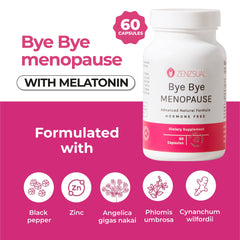 ZENZSUAL Bye Bye Menopause melatonin bottle pour for daily use and restful nights