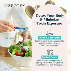 Natural tooth powder idea using Zeotex detox powder for a fresh, clean mouth.