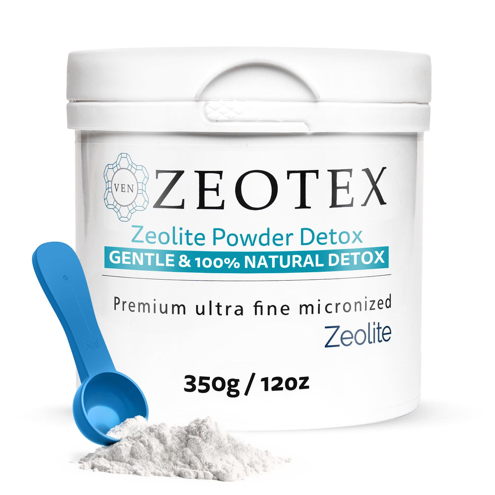 Zeotex 350g Zeolite Detox Bottle supports gut health and gentle detox.