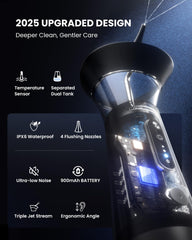 Zephronic cleaning kit offers four adjustable water modes for personalized care.
