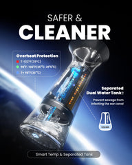 Zephronic dual-tank system highlights hygiene and easy disposal.