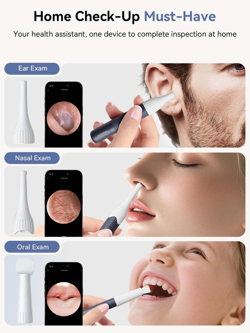 ZERONDER I35R home endoscope for at-home monitoring and sharing images