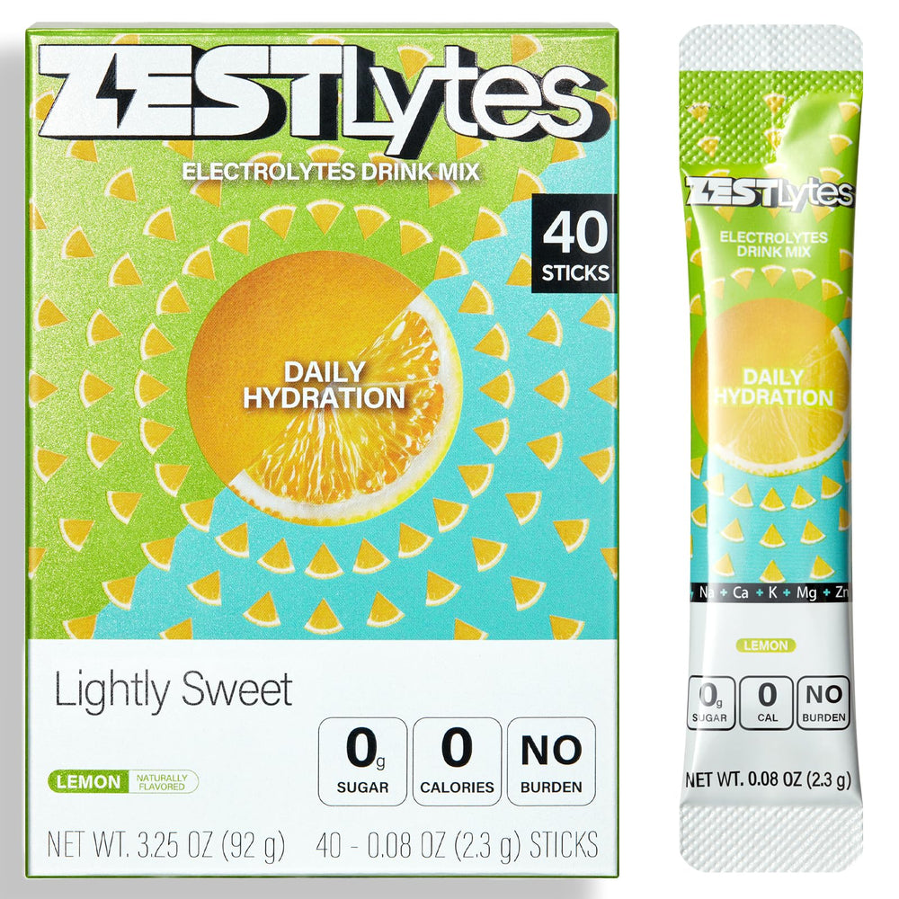 ZestLytes lemon flavor packet for refreshing daily hydration.