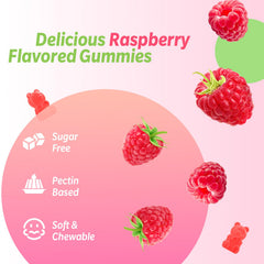 Zetelixia No-aftertaste raspberry gummies—pleasant daily supplement experience.