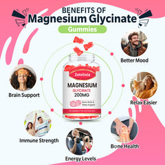 Zetelixia Magnesium Glycinate Gummies serving—two gummies daily for routine support.