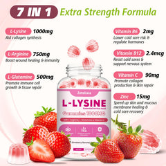 Zetelixia Lysine Gummies packaging front showing quality credentials