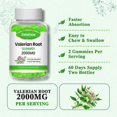 Zetelixia valerian gummies close-up, features vibrant color and natural ingredients.
