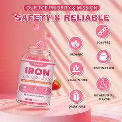 Zetelixia vegan iron gummies shelf-packaging on display in store