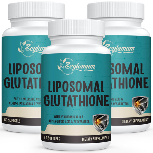 Zeylamum 2400mg liposomal glutathione softgels bottle for daily antioxidant support