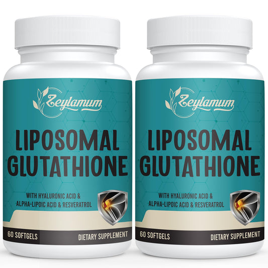 Zeylamum Glutathione softgels bottle front, full-spectrum antioxidant support for daily wellness