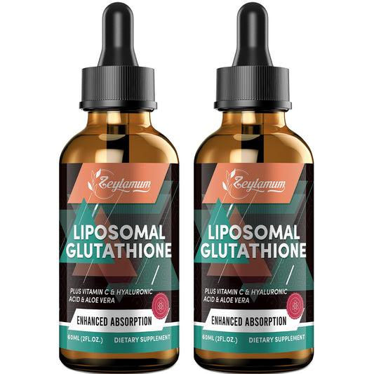 Zeylamum liposomal glutathione liquid bottle highlights premium absorption.