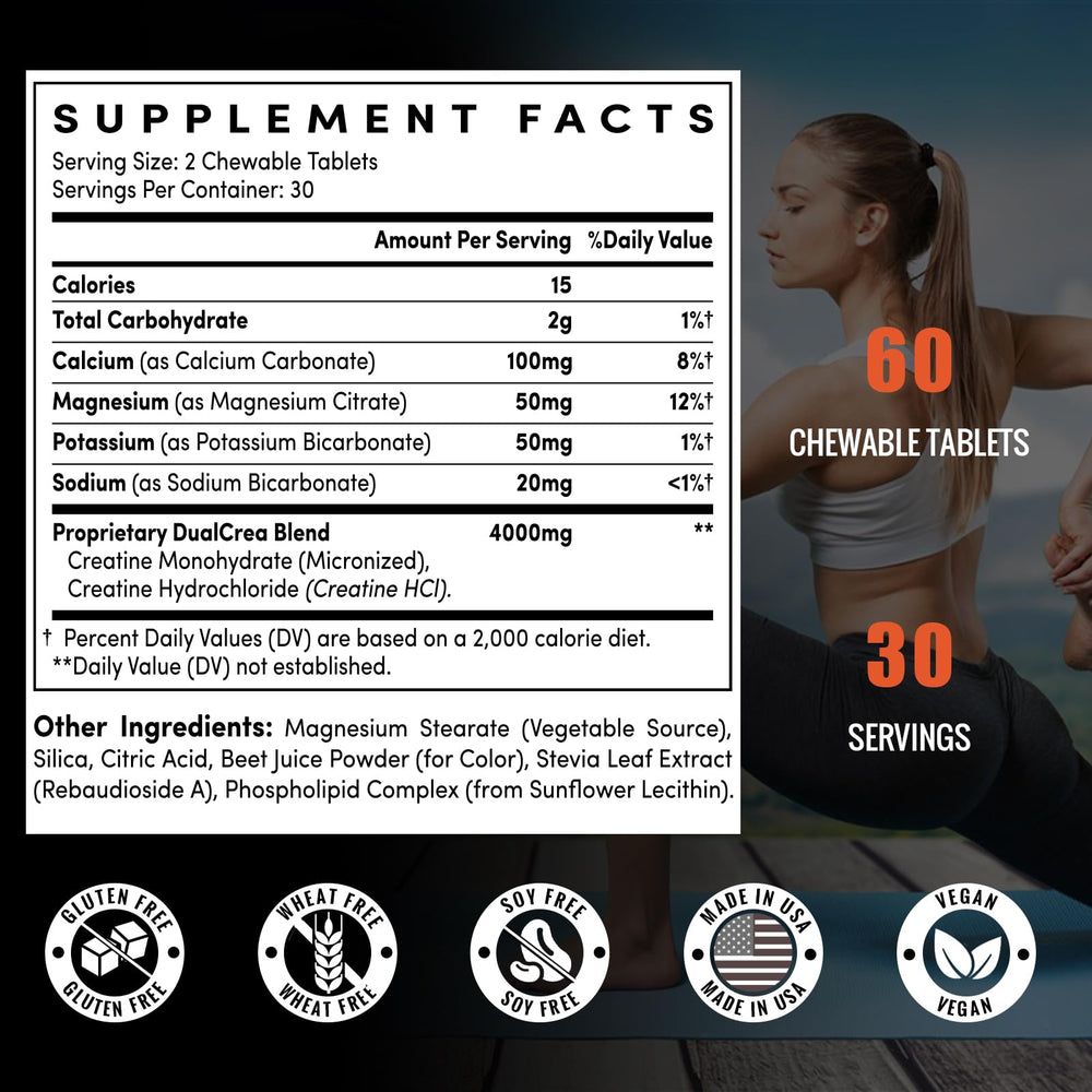 Zeylamum tablet close-up highlights dual-source creatine blend for easy dosing.