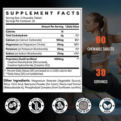 Zeylamum tablet close-up highlights dual-source creatine blend for easy dosing.