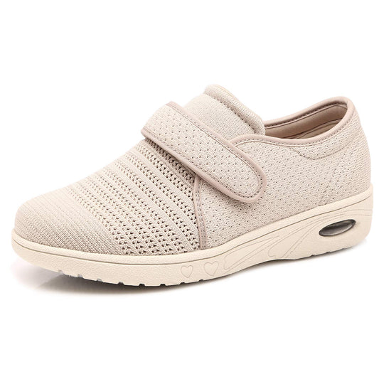ZGDG Diabetic Shoes beige, wide width, comfortable fit for swollen feet during daily walks