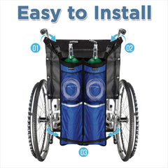 ZHEEYI oxygen bag in blue demonstrates adjustable size compatibility.