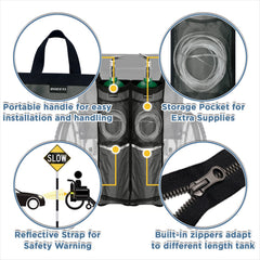 ZHEEYI oxygen-bag top and bottom clasps for secure wheelchair attachment