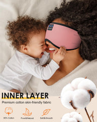 ZHENYEMEI plane-ready sleep mask headphones offer stable fit during flights.