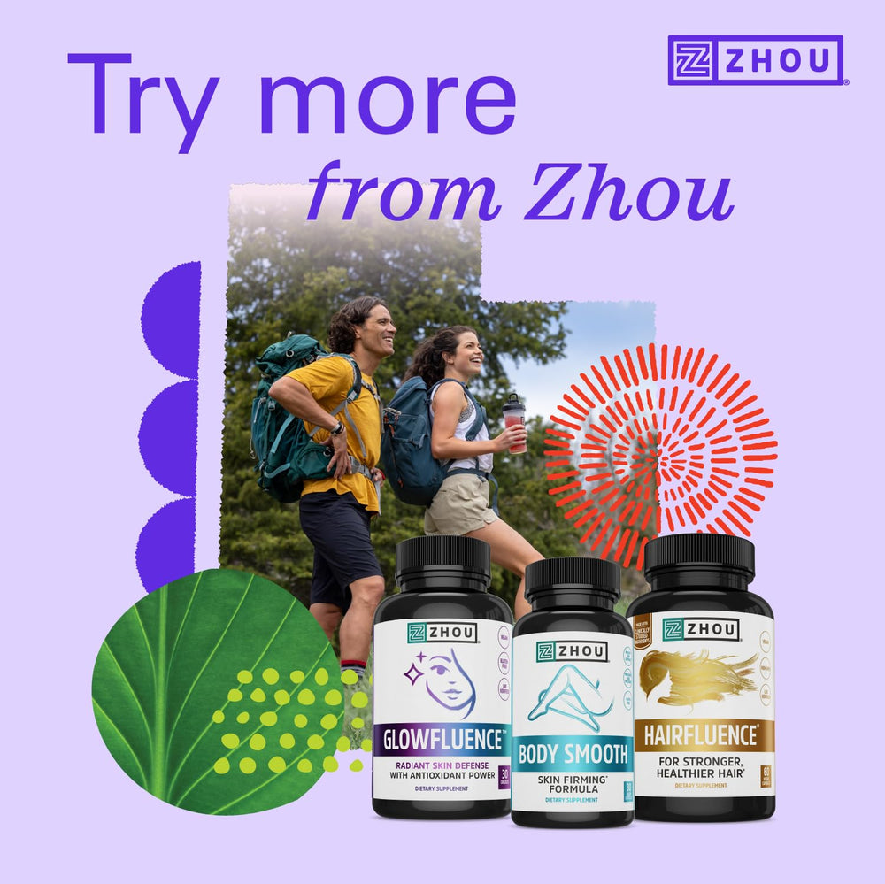 Zhou Body Smooth vegan gluten-free label indicates clean ingredients for skincare goals