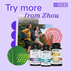 Zhou Body Smooth vegan gluten-free label indicates clean ingredients for skincare goals