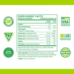 Zhou Hydro-Fuel Gummies closeup reveals chewy texture and zesty lemon-lime flavor.