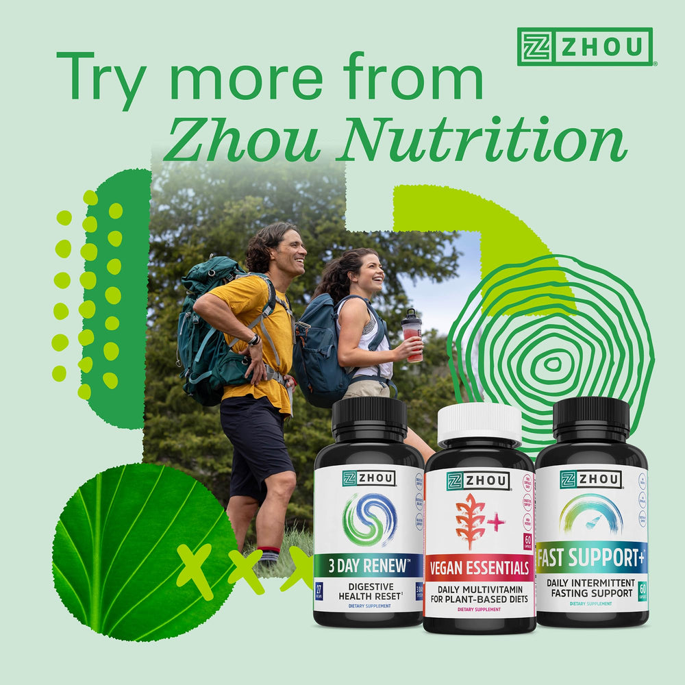 Zhou Hydro-Fuel Gummies vegan label supports clean, plant-friendly hydration.